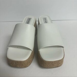 Steve Madden Chunky Women’s Y2K White Cream Platform Slides Sandals 8.5